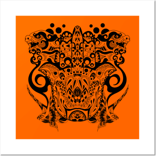 the beast and ancient monsters pattern ecopop Posters and Art